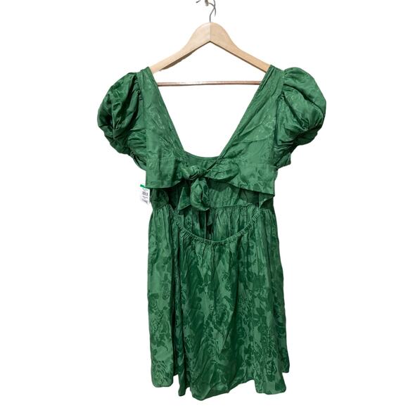 byTiMo Floral Jacquard Babydoll Mini Dress Emerald Green Size XXL NWOT - Picture 8 of 8